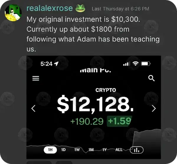 A Hustlers University crypto trading result